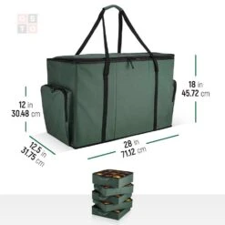 18 In. Green 600D Polyester Ornament And Figurine Storage Box (73 Ornaments) -Northlight Shop osto decoration storage osy 102 grn h 4f 1000