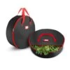 36 In. Black Christmas Wreath Storage Bag Holder Tear-Resistant 420D Oxford Artificial Wreaths Storage Bag (2-Pack) 10 36 In. Black Christmas Wreath Storage Bag Holder Tear-Resistant 420D Oxford Artificial Wreaths Storage Bag (2-Pack) -Northlight Shop osto wreath storage osdp 104 blk h 64 1000