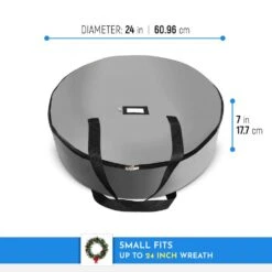 24 In. Artificial Gray Tear-Resistant Christmas Wreath Storage Bag Holder 2-Pack -Northlight Shop osto wreath storage osdp 105 gry h 1f 1000