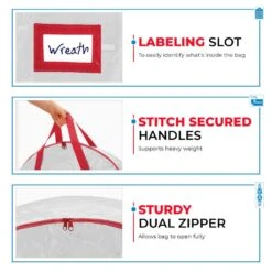 24 In. Artificial White Water Resistant Christmas Wreath Storage Bag Holder -Northlight Shop osto wreath storage osp 104 1 wht h 4f 1000