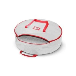 36 In. Artificial White Water Resistant Christmas Wreath Storage Bag Holder