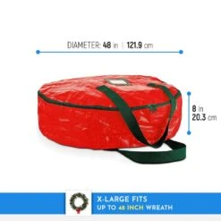 48 In. Artificial Red Water Resistant Christmas Wreath Storage Bag 7 48 In. Artificial Red Water Resistant Christmas Wreath Storage Bag -Northlight Shop osto wreath storage osp 130 1 rd h 1f 1000