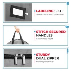 36 In. Artificial Gray Nonwoven Christmas Wreath Storage Bag Holder (2-Pack) -Northlight Shop osto wreath storage osp 152 2 gray h 4f 1000