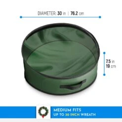 30 In. Artificial Green With Clear Top Nonwoven Christmas Wreath Storage Bag Holder (2-Pack) -Northlight Shop osto wreath storage osp 154 2 grn h 1f 1000