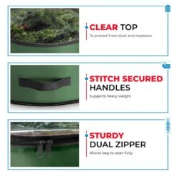 30 In. Artificial Green With Clear Top Nonwoven Christmas Wreath Storage Bag Holder (2-Pack) -Northlight Shop osto wreath storage osp 154 2 grn h 4f 1000