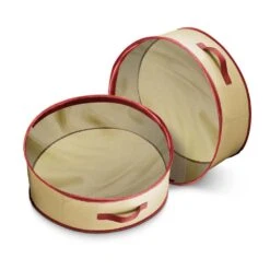 36 In. Artificial Ivory With Clear Top Nonwoven Christmas Wreath Storage Bag Holder (2-Pack)