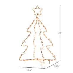 OUTSUNNY Christmas LED Motif Light Christmas Tree, Warm White Rope Lighting With Steel Frame Stake, Outdoor Ornament Decoration -Northlight Shop outsunny christmas rope lights 830 422 4f 1000