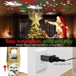 2.56 In. Christmas Tree Topper Light With 360 Rotating Projection, 6-Patterns And Adjustable Projection Range In Gold -Northlight Shop oyezvary christmas tree toppers 004ph02028d 1f 1000