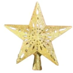 2.56 In. Christmas Tree Topper Light With 360 Rotating Projection, 6-Patterns And Adjustable Projection Range In Gold