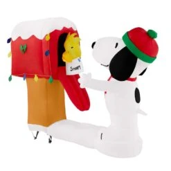 Peanuts 5.5 Ft Pre-Lit LED Airblown Snoopy And Woodstock Mailbox Christmas Inflatable -Northlight Shop peanuts christmas inflatables 21gm19615 40 1000