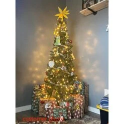 4.5 Ft. Pre-Lit LED Fir Pencil Slim Artificial Christmas Tree -Northlight Shop pre lit christmas trees m22 8cm70 66 1000