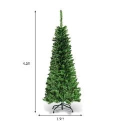 4.5 Ft. Pre-Lit LED Fir Pencil Slim Artificial Christmas Tree -Northlight Shop pre lit christmas trees m22 8cm70 c3 1000