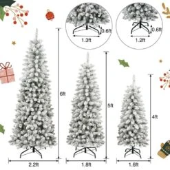 3 Pcs Flocked Pre-Lit Artificial Christmas Tree Set With Lights,4ft 5ft 6ft Premium Christmas Tree Set For Holiday Decor -Northlight Shop pre lit christmas trees px283312aafyf 1d 1000