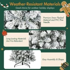 3 Pcs Flocked Pre-Lit Artificial Christmas Tree Set With Lights,4ft 5ft 6ft Premium Christmas Tree Set For Holiday Decor -Northlight Shop pre lit christmas trees px283312aafyf 4f 1000