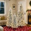 3 Pcs Flocked Pre-Lit Artificial Christmas Tree Set With Lights,4ft 5ft 6ft Premium Christmas Tree Set For Holiday Decor -Northlight Shop pre lit christmas trees px283312aafyf 64 1000