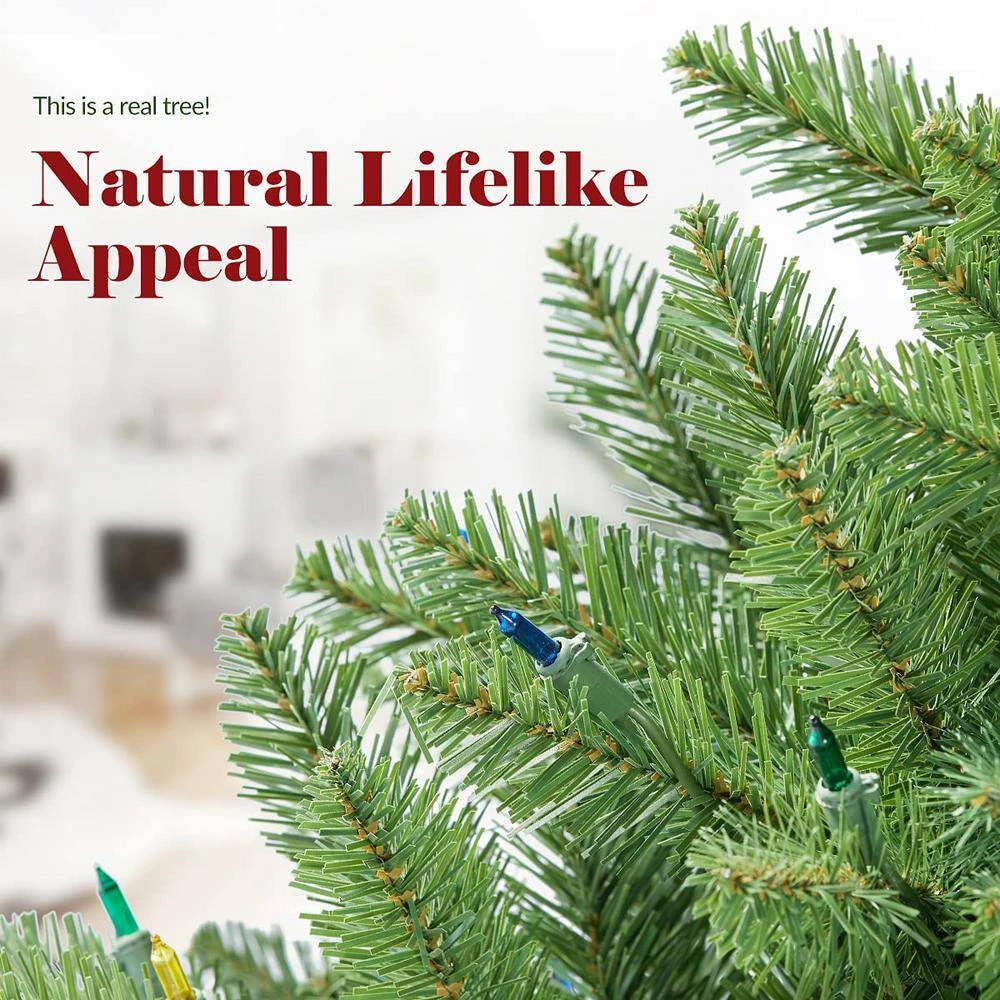 4.5ft. Fir Christmas Tree W/ Pre-Strung Multi-Color Lights Pre-Lit Artificial Christmas Tree Includes Sturdy Metal Stand 6 4.5ft. Fir Christmas Tree W/ Pre-Strung Multi-Color Lights Pre-Lit Artificial Christmas Tree Includes Sturdy Metal Stand - Image 6