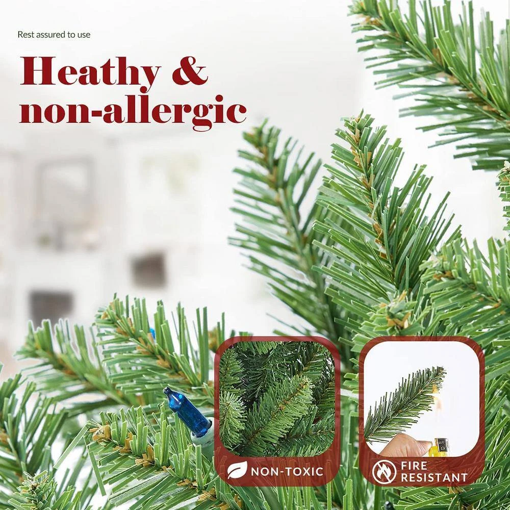 4.5ft. Fir Christmas Tree W/ Pre-Strung Multi-Color Lights Pre-Lit Artificial Christmas Tree Includes Sturdy Metal Stand 4 4.5ft. Fir Christmas Tree W/ Pre-Strung Multi-Color Lights Pre-Lit Artificial Christmas Tree Includes Sturdy Metal Stand - Image 4