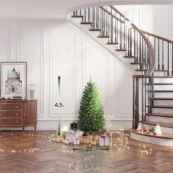 4.5ft. Fir Christmas Tree W/ Pre-Strung Multi-Color Lights Pre-Lit Artificial Christmas Tree Includes Sturdy Metal Stand 15 4.5ft. Fir Christmas Tree W/ Pre-Strung Multi-Color Lights Pre-Lit Artificial Christmas Tree Includes Sturdy Metal Stand -Northlight Shop pre lit christmas trees rw185613004 76 1000