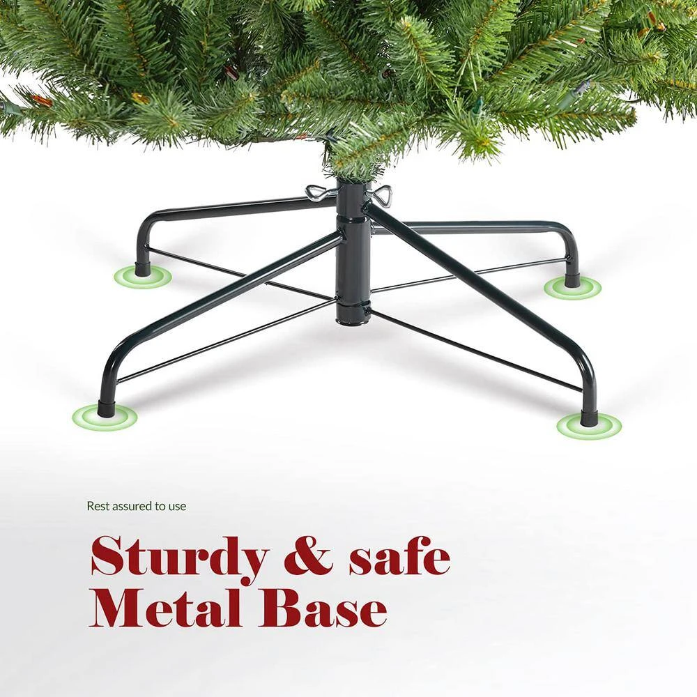4.5ft. Fir Christmas Tree W/ Pre-Strung Multi-Color Lights Pre-Lit Artificial Christmas Tree Includes Sturdy Metal Stand 7 4.5ft. Fir Christmas Tree W/ Pre-Strung Multi-Color Lights Pre-Lit Artificial Christmas Tree Includes Sturdy Metal Stand - Image 7