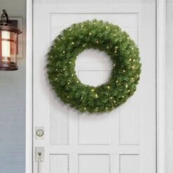 24 In. Pre-Lit Battery-Operated Artificial Christmas Wreath 8 24 In. Pre-Lit Battery-Operated Artificial Christmas Wreath -Northlight Shop puleo international christmas garland 5990 w24lw05 bo 31 1000