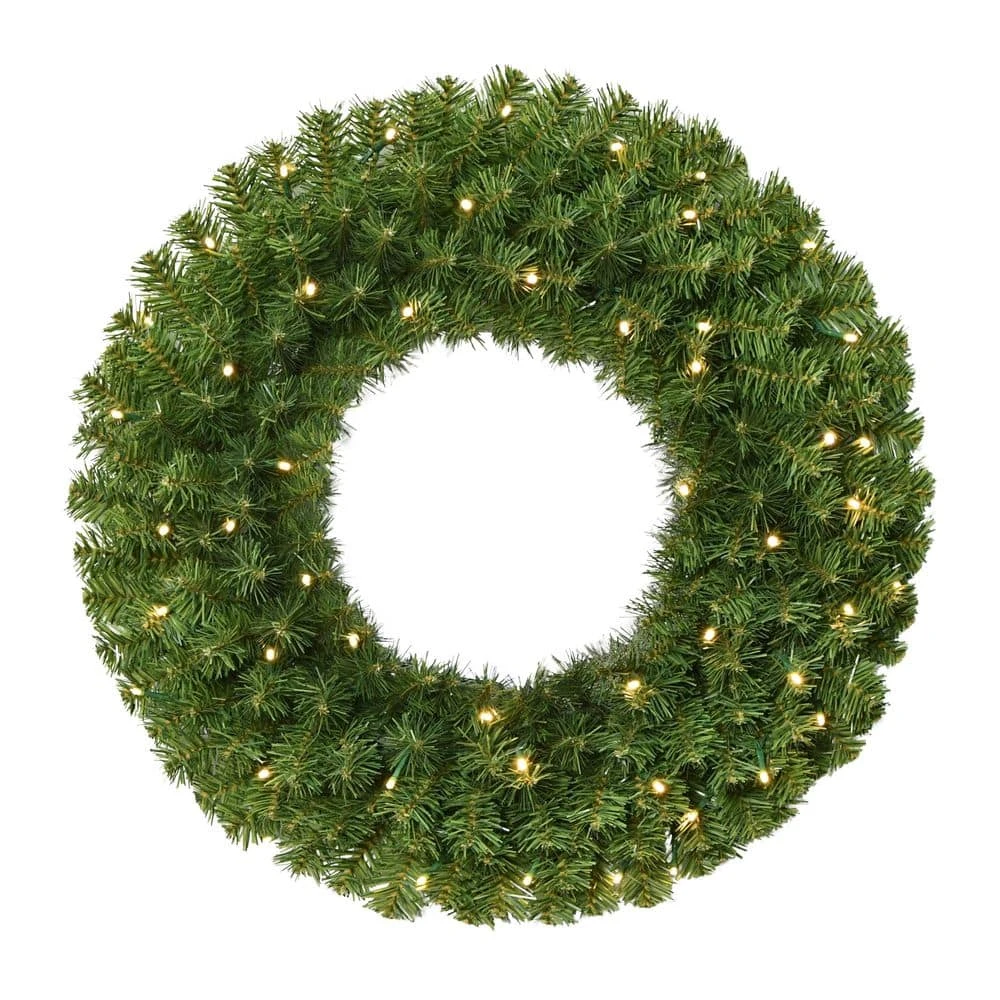 24 In. Pre-Lit Battery-Operated Artificial Christmas Wreath 1 24 In. Pre-Lit Battery-Operated Artificial Christmas Wreath