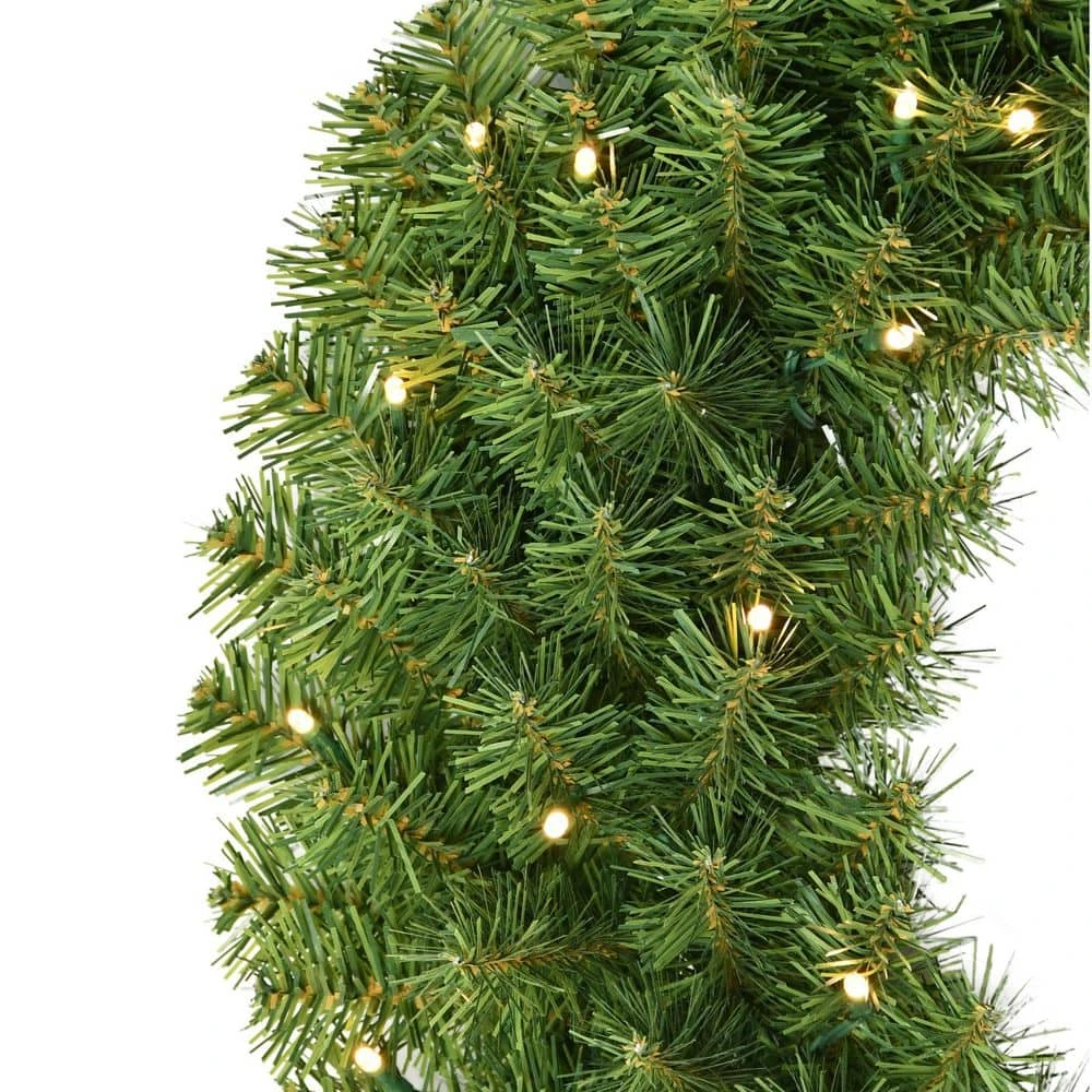 24 In. Pre-Lit Battery-Operated Artificial Christmas Wreath 5 24 In. Pre-Lit Battery-Operated Artificial Christmas Wreath - Image 5