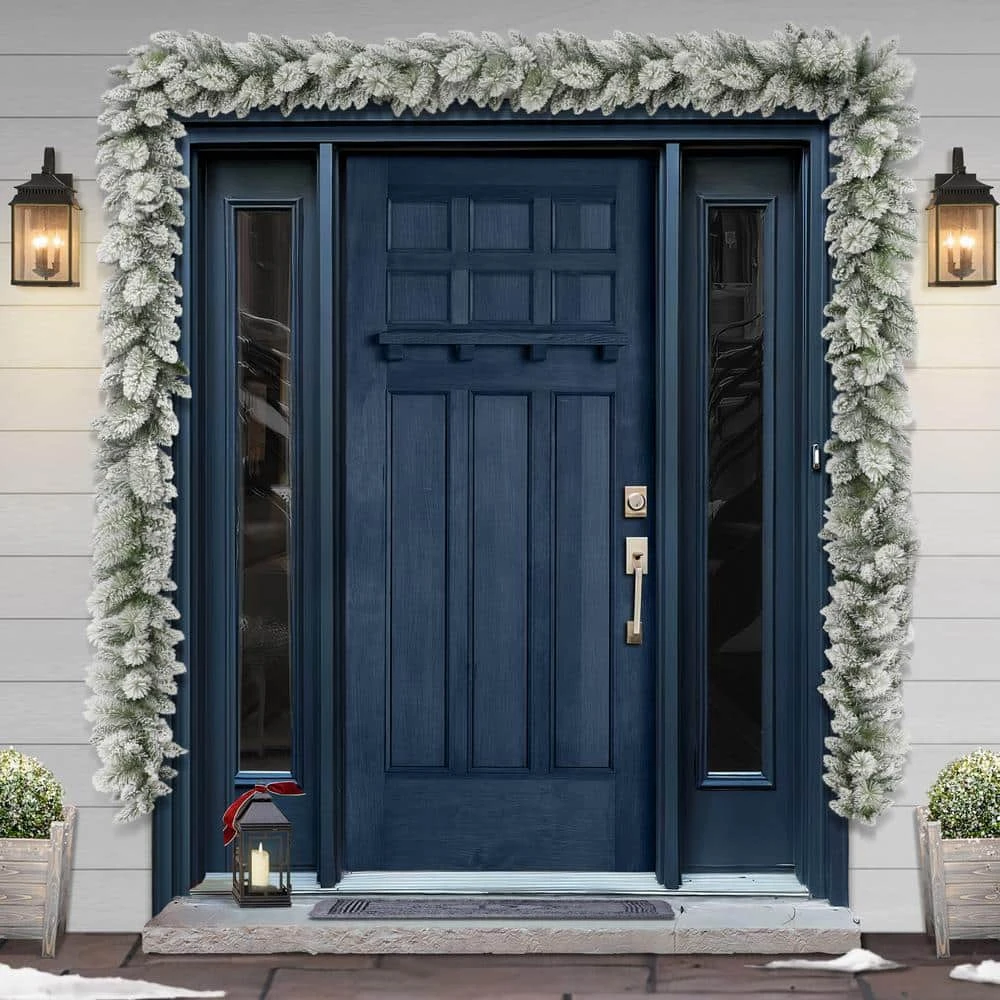 20 Ft. Green Unlit Flocked Artificial Christmas Garland With Pine Cones 2 20 Ft. Green Unlit Flocked Artificial Christmas Garland With Pine Cones - Image 2