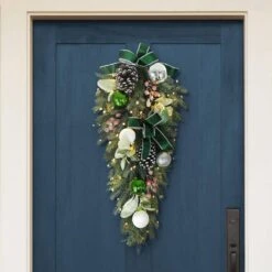 28 In. Pre-Lit Adorned Artificial Christmas Swag Battery Operated With LED Lights 8 28 In. Pre-Lit Adorned Artificial Christmas Swag Battery Operated With LED Lights -Northlight Shop puleo international christmas swag 51019 sw28lw07 bo 31 1000