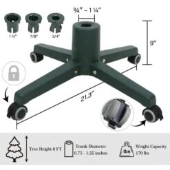 21 In. Metal Lockable Artificial Tree Stand For Up To 8 Ft. Trees Adjustable -Northlight Shop puleo international christmas tree stands misc mt fa 1000