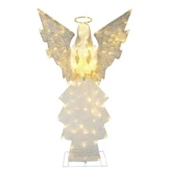 60 In. White And Gold Prelit Indoor/Outdoor Christmas Angel