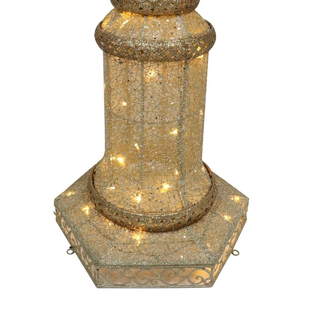 84 In. Pre-Lit Outdoor Lamp Post With 150 Warm White LED Lights 4 84 In. Pre-Lit Outdoor Lamp Post With 150 Warm White LED Lights - Image 4