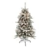 4.5 Ft. Prelit Flocked Bennington Fir Artificial Christmas Tree With 150 UL-Listed Lights