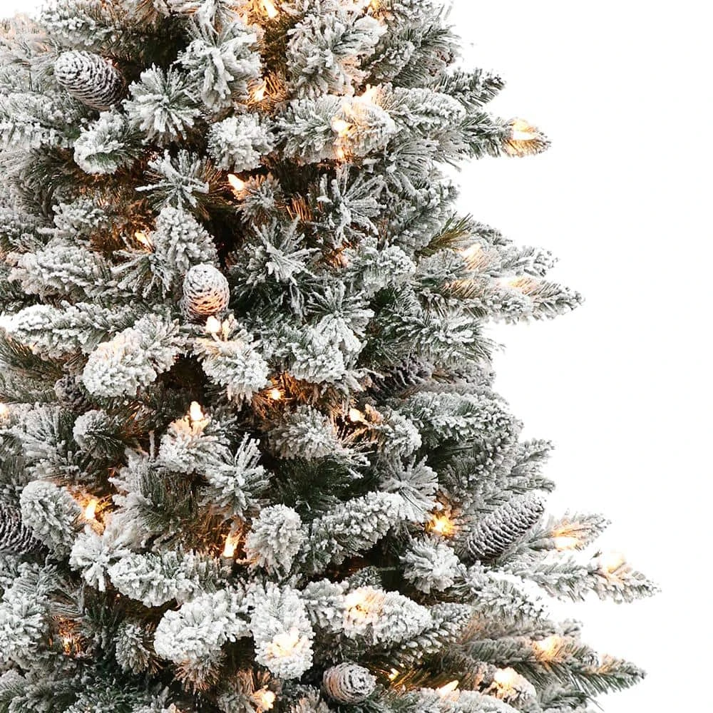 4.5 Ft. Prelit Flocked Bennington Fir Artificial Christmas Tree With 150 UL-Listed Lights 2 4.5 Ft. Prelit Flocked Bennington Fir Artificial Christmas Tree With 150 UL-Listed Lights - Image 2