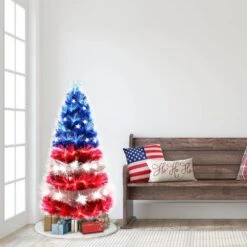 4 Ft. Prelit Red, White, And Blue Fiber Optic Patriotic Artificial Christmas Tree 5 4 Ft. Prelit Red, White, And Blue Fiber Optic Patriotic Artificial Christmas Tree -Northlight Shop puleo international pre lit christmas trees fot 0028 40l 31 1000