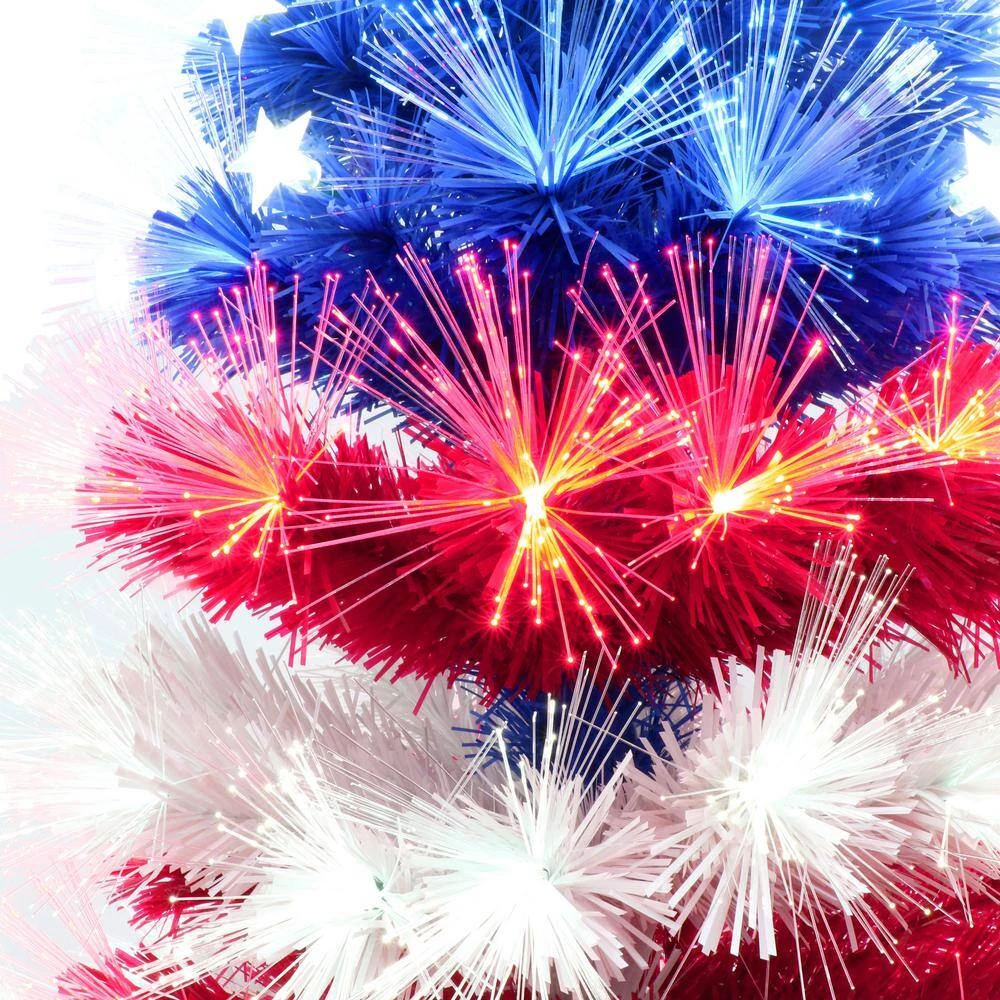 4 Ft. Prelit Red, White, And Blue Fiber Optic Patriotic Artificial Christmas Tree 2 4 Ft. Prelit Red, White, And Blue Fiber Optic Patriotic Artificial Christmas Tree - Image 2