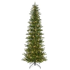 7.5 Ft. Pre-Lit Slim Mountain View Spruce Artificial Christmas Tree