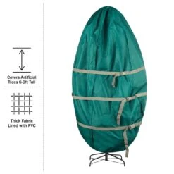 Green Christmas Artificial Tree Storage Bag For Trees Up To 9 Ft. Tall - Canvas Cover For Assembles Trees 17 Green Christmas Artificial Tree Storage Bag For Trees Up To 9 Ft. Tall - Canvas Cover For Assembles Trees -Northlight Shop pure garden christmas tree storage 644909xho 1f 1000