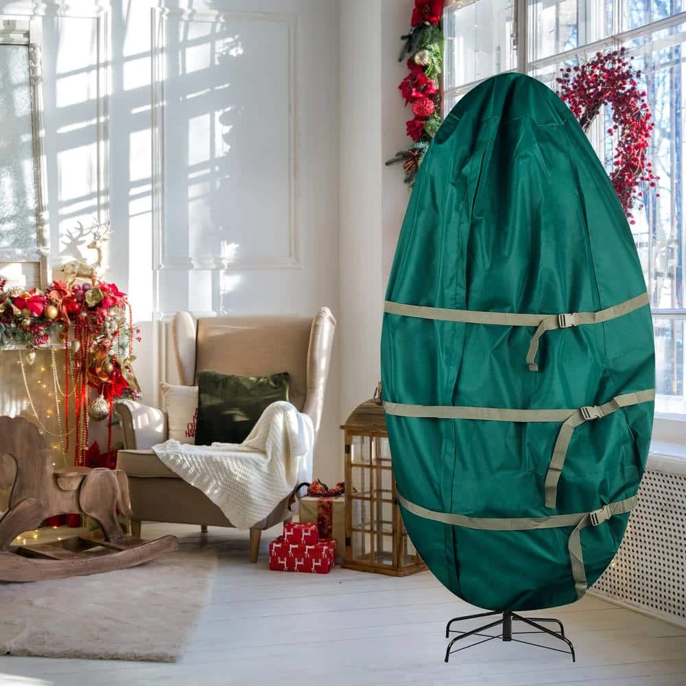 Green Christmas Artificial Tree Storage Bag For Trees Up To 9 Ft. Tall - Canvas Cover For Assembles Trees 11 Green Christmas Artificial Tree Storage Bag For Trees Up To 9 Ft. Tall - Canvas Cover For Assembles Trees - Image 11