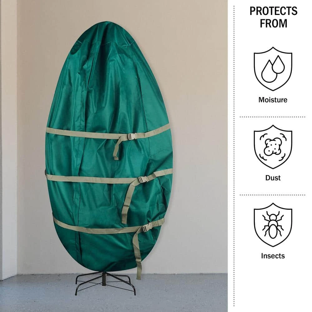 Green Christmas Artificial Tree Storage Bag For Trees Up To 9 Ft. Tall - Canvas Cover For Assembles Trees 8 Green Christmas Artificial Tree Storage Bag For Trees Up To 9 Ft. Tall - Canvas Cover For Assembles Trees - Image 8