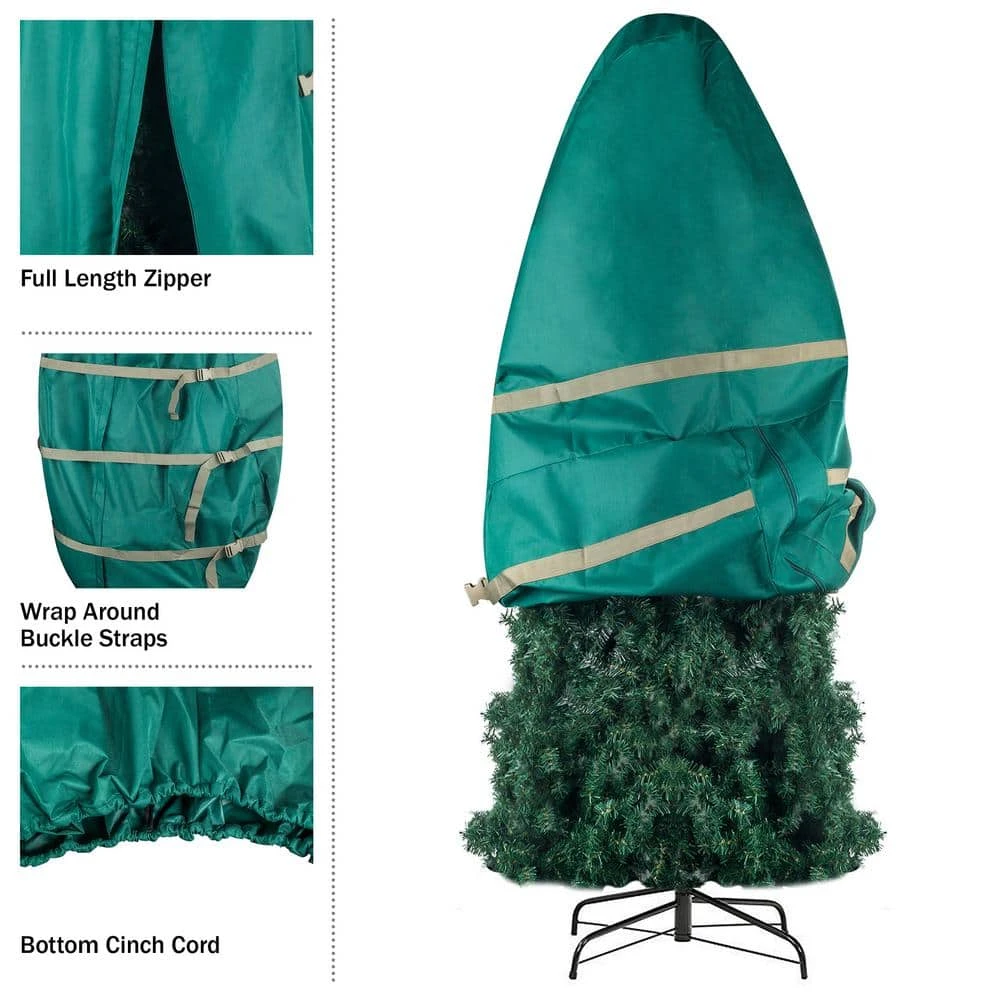 Green Christmas Artificial Tree Storage Bag For Trees Up To 9 Ft. Tall - Canvas Cover For Assembles Trees 6 Green Christmas Artificial Tree Storage Bag For Trees Up To 9 Ft. Tall - Canvas Cover For Assembles Trees - Image 6