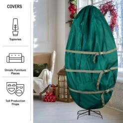 Green Christmas Artificial Tree Storage Bag For Trees Up To 9 Ft. Tall - Canvas Cover For Assembles Trees 19 Green Christmas Artificial Tree Storage Bag For Trees Up To 9 Ft. Tall - Canvas Cover For Assembles Trees -Northlight Shop pure garden christmas tree storage 644909xho fa 1000