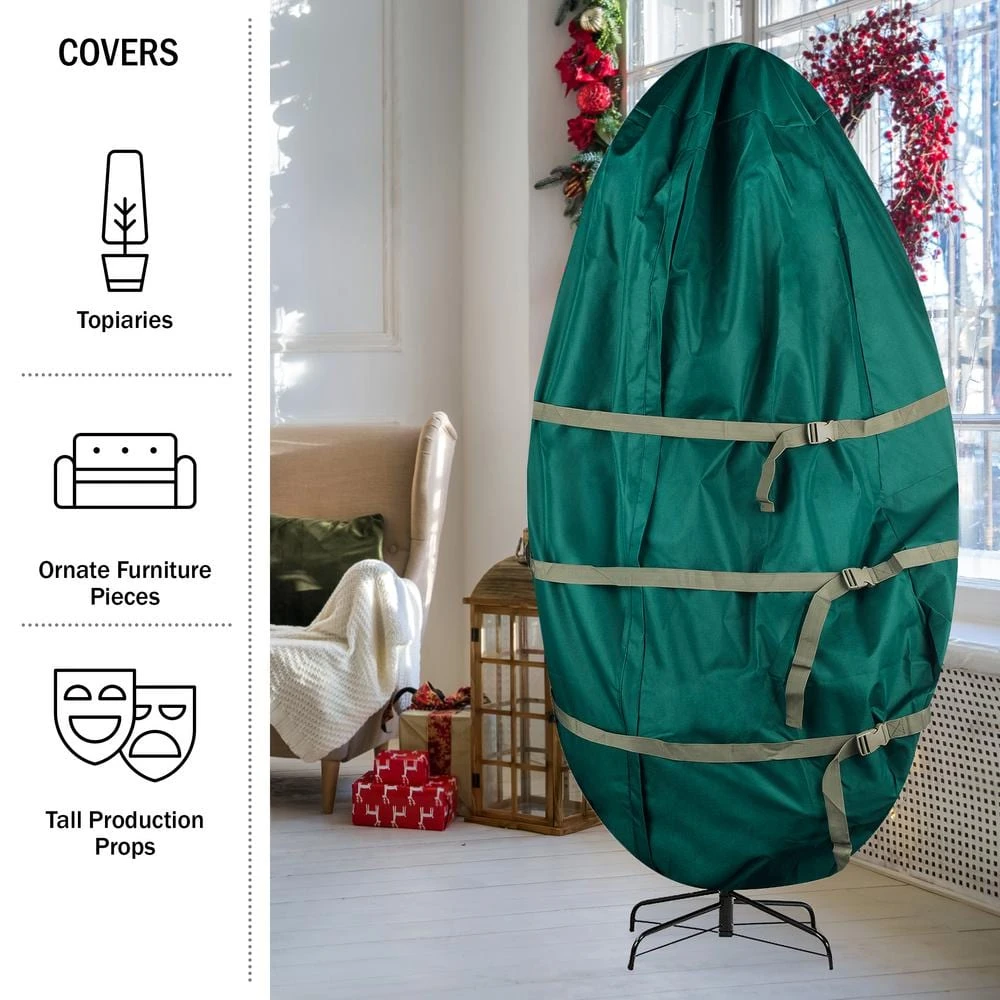 Green Christmas Artificial Tree Storage Bag For Trees Up To 9 Ft. Tall - Canvas Cover For Assembles Trees 9 Green Christmas Artificial Tree Storage Bag For Trees Up To 9 Ft. Tall - Canvas Cover For Assembles Trees - Image 9