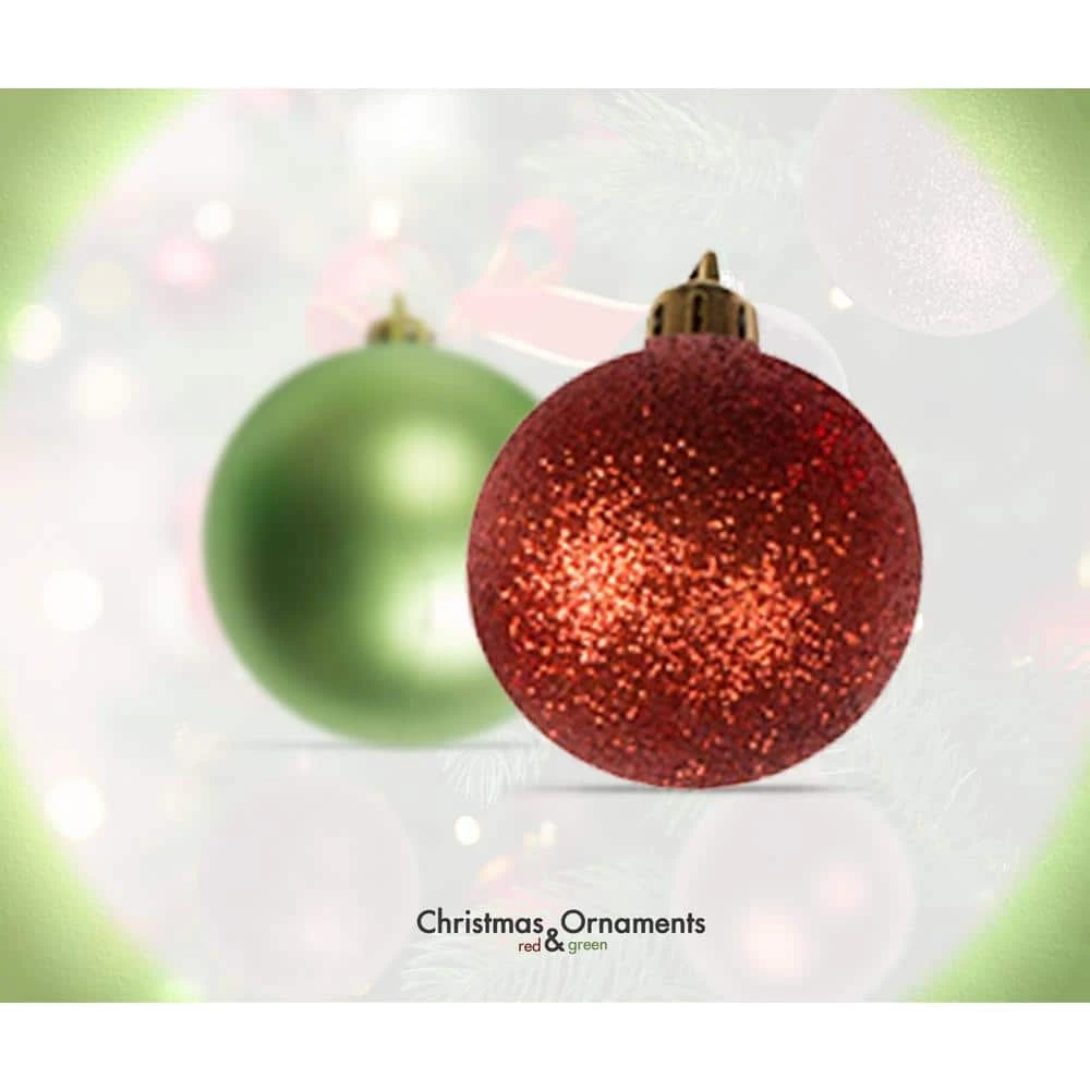 100 Shatterproof Christmas Ornaments - Christmas Ornaments For Christmas Tree - Decorative Ball -Red And Green 4 100 Shatterproof Christmas Ornaments - Christmas Ornaments For Christmas Tree - Decorative Ball -Red And Green - Image 4