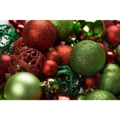 100 Shatterproof Christmas Ornaments - Christmas Ornaments For Christmas Tree - Decorative Ball -Red And Green