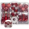 Candy Cane Ornament Set-Shatterproof Balls And Hanging Ornaments For Indoor/Outdoor Christmas Tree (82-Piece) -Northlight Shop r n d toys christmas ornament sets rd 123 64 1000
