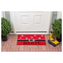 Believe 17 In. X 29 In. Coir Door Mat 15 Believe 17 In. X 29 In. Coir Door Mat -Northlight Shop red black calloway mills christmas doormats 101811729 31 1000