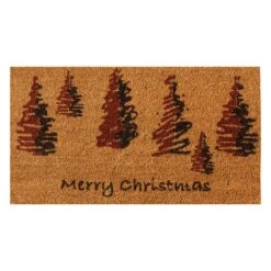 Merry Christmas "Scottish Fraser Fir Forest" 18 In. X 30 In. Coir Door Mat