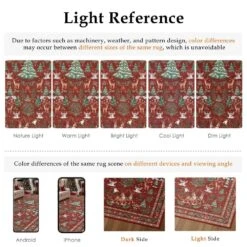 Christmas 3 Ft. X 5 Ft. Red/Green Elk Snowman Christmas Tree Area Rug -Northlight Shop red green haiimeid christmas doormats x25iu0104h 135 4f 1000
