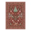 Christmas 4 Ft. X 6 Ft. Red/Green Elk Snowman Christmas Tree Area Rug -Northlight Shop red green haiimeid christmas doormats x25iu0104h 146 64 1000