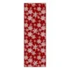 Christmas 2 Ft. X 6 Ft. Red Snowflakes Area Rug